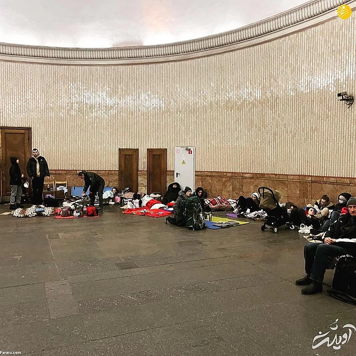 عمیق ترین ایستگاه مترو جهان میزبان پناهجویان کییف/ تصاویر